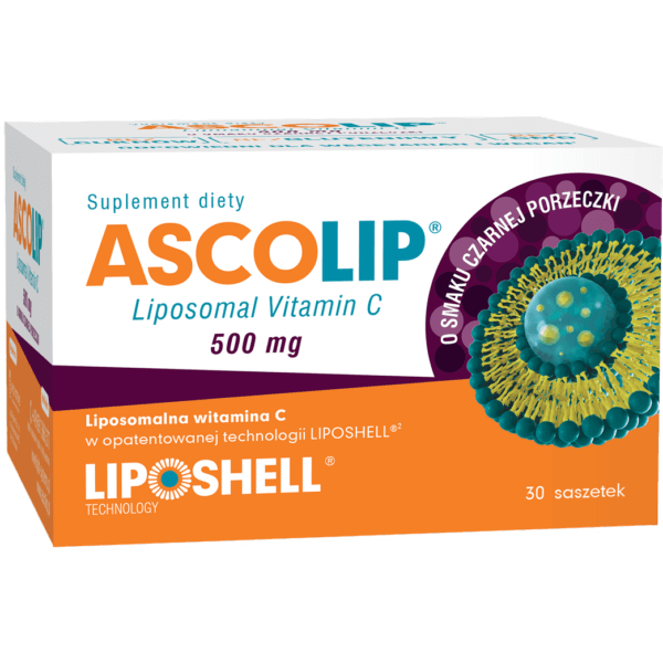 ASCOLIP<sup>®</sup> LIPOSOMALNA WITAMINA C 500 MG O SMAKU CZARNEJ PORZECZKI