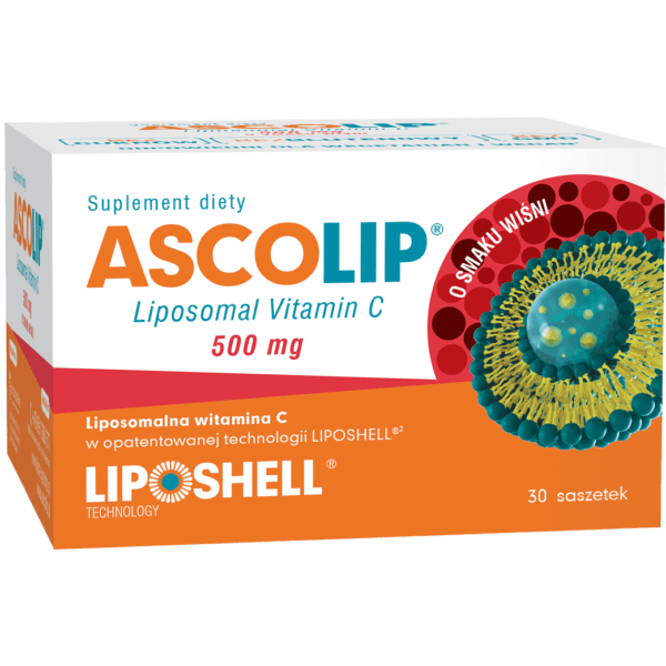 ASCOLIP<sup>®</sup><br>CHERRY FLAVORED LIPOSOMAL VITAMIN C 500 MG